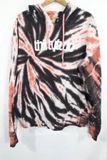 Thirty Two Hoodie Sweatshirt Black Orange Tie Dye Size XXL Pullover
