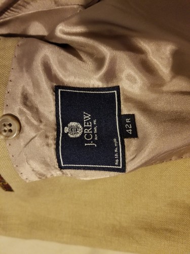 Mens J. Crew Linen Sports Jacket Blazer 42R Khaki Beige - Picture 8 of 11