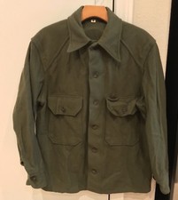 Vtg U.S. Army Korean War Era Wool Field Shirt Olive Green Size Medium