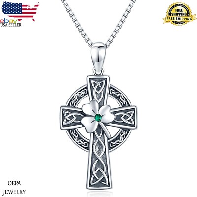 925 Sterling Silver Celtic Cross Necklace Celtic Cross Necklace for ...