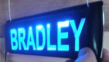 Blue LED Sign Personalised Gift Any Name Light Home Office Day Night Low Price