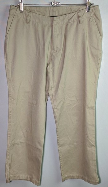 Converse Womens Beige Cotton Pants Size M Casual Straight Leg Chino Trousers