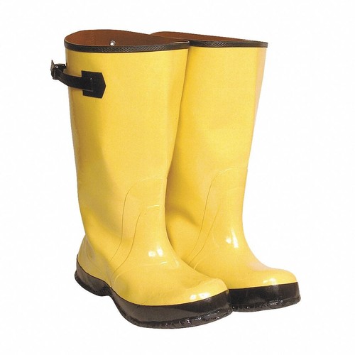 Talon Trax Overboot: Knee Shoe, Plain, Cleated, 10 Fits Shoe Size, Black/Yellow - Afbeelding 1 van 8