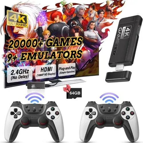 Retrowave G11 Pro Retro Konsole – 100.000 Spiele In 4K, Mit 4 Controllern, Plug & Play
