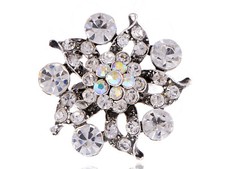 Austrian AB Crystal Rhinestone Floral Petals Clear Floral Flower Adjustable Ring