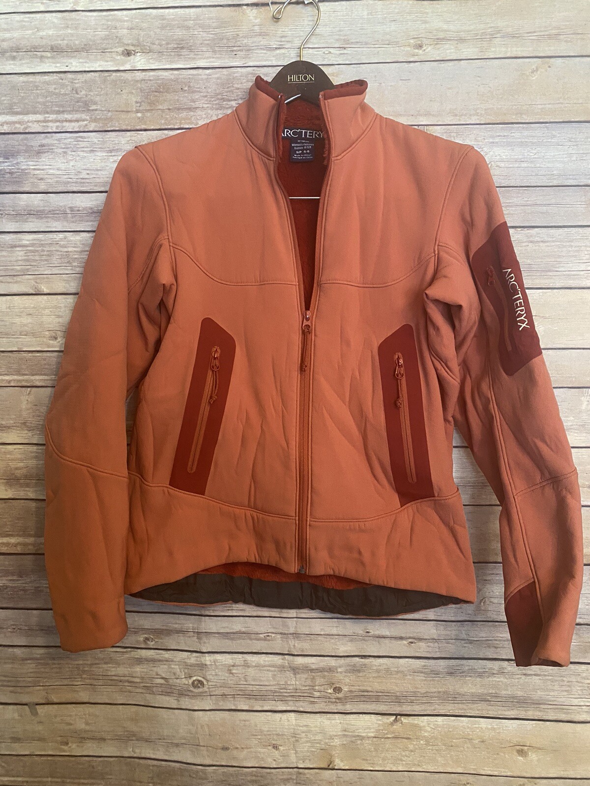 ARC'TERYX Arc’teryx Giacca Softshell Donna Piccola Full Zip Foderata in Pile Neve Inverno Arancione