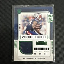  Rhamondre Stevenson RC Rookie Ticket Patch Green #RTS-RST