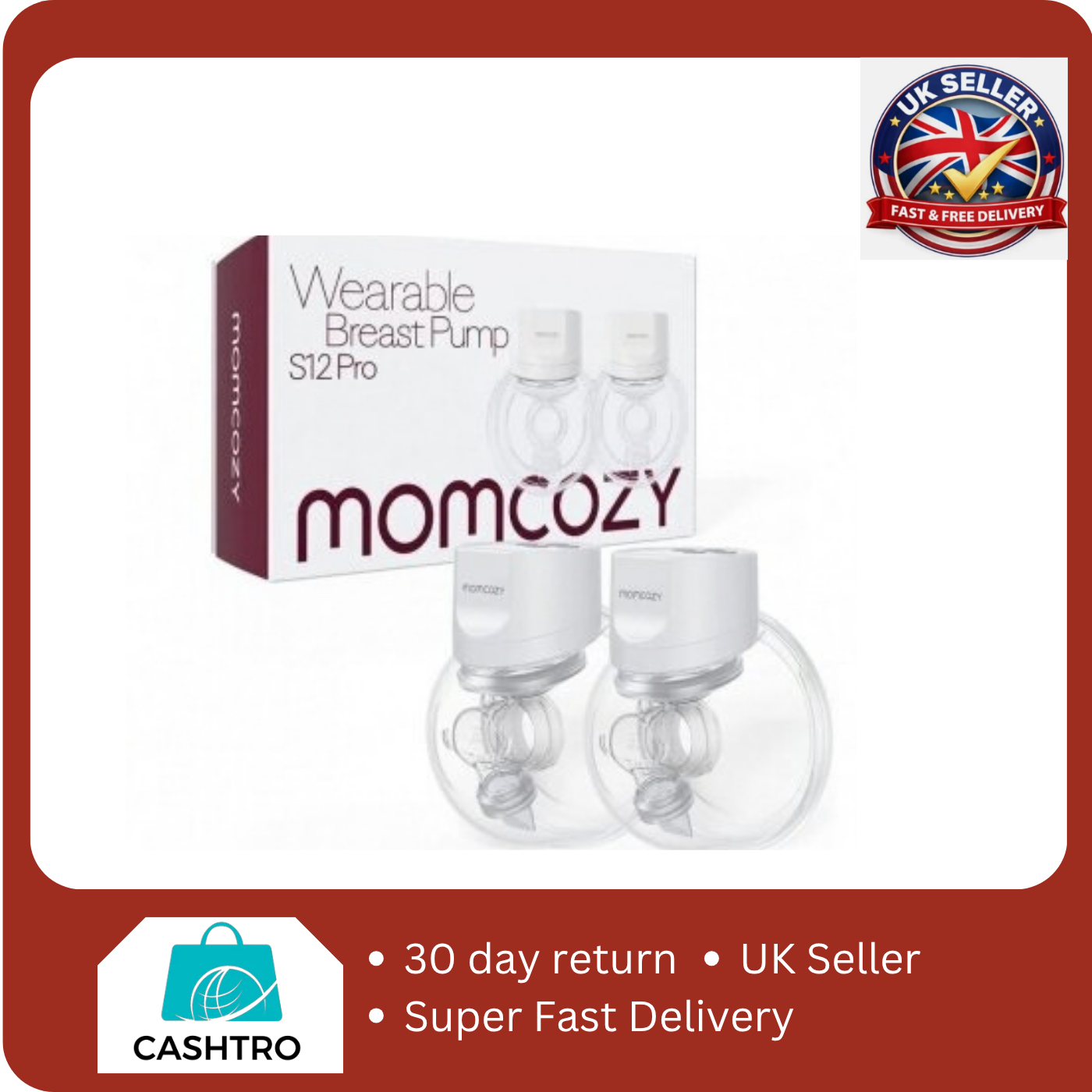 MOMCOZY S12 Pro Double Electric Wearable Breast Pump - White