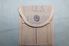 US Military Issue WW2 M1 Carbine Ammo Magazine Stock Belt Pouch Khaki Canvas N15