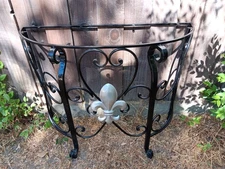 Metal Console Table Base Fluer De Lis 35"x28 