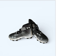 Under Armour Football Cleats UAF Black Radioactive Youth Size 2