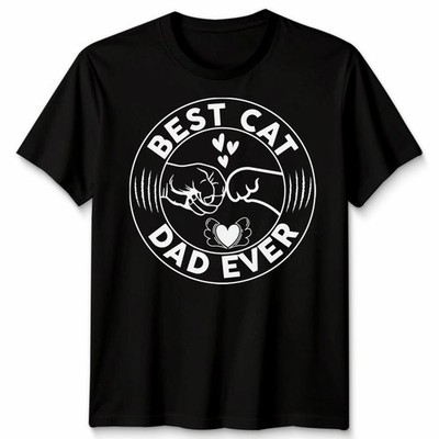 Best Cat Dad Ever Herren T-Shirt Katzenpfote Faustbeule Grafik Tee