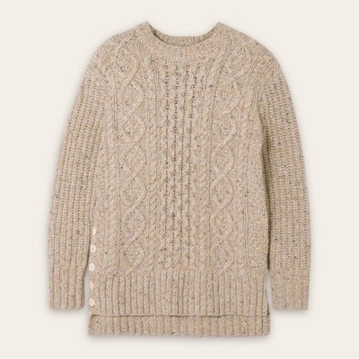 Alex Mill Crewneck Cable Knit Pullover Speckle Wool Alpaca Sweater