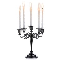 KerzenstäNder Kandelaber Schwarz 5 Armig Metall FüR Stabkerzen 27 Cm Hoch Zink