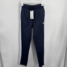 FILA Settanta Track Pant Kids XL Navy Zip Ankle Side Stripe Athletic