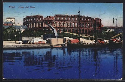 Pola, Arena del Mare, Ansichtskarte 1911 