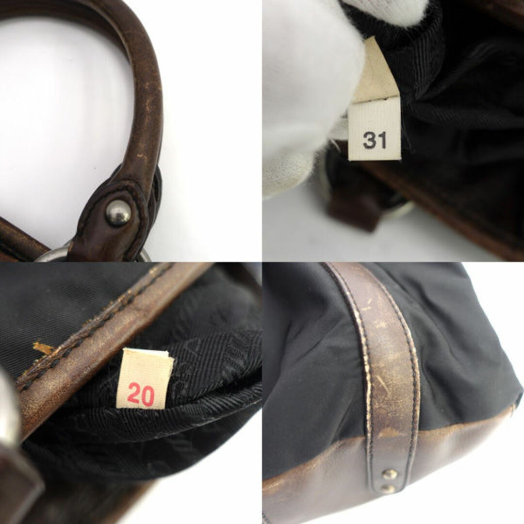 PRADA 2WAY Bag Nylon Black Brown Shoulder Leisure Work Bag Back BAG Bag Brand Us thumbnail 9