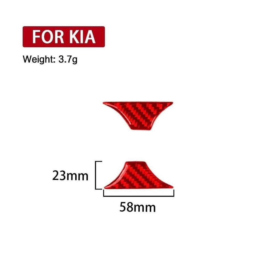 Interior Rear Water Cup Holder Cover For Kia Stinger GT Vinyl Red Carbon Fiber - Image 4 of 4