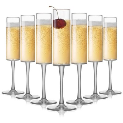 16 Pack Acrylic Champagne Flutes, 5.5 Oz Unbreakable Goblet Glasses Reusable ...