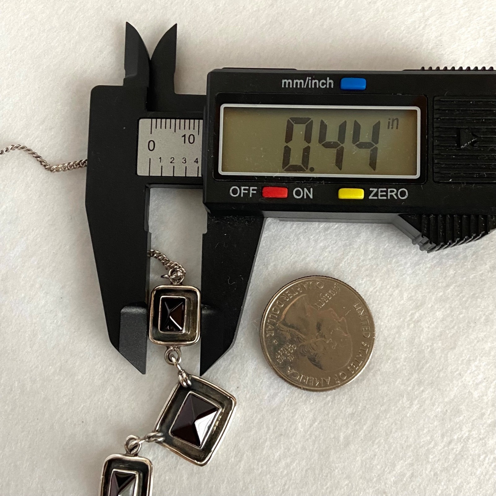 Sterling Silver 925 Rectangular Bezel Set 3 Stone… - image 19