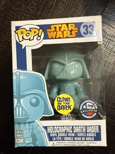 Funko Pop Star Wars Darth Vader (Holographic) #33 DallasComic Com (REAL)
