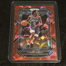 TYRESE MAXEY 2022-23 PANINI PRIZM RED CRACKED ICE #21 PHILADELPHIA 76ERS MINT