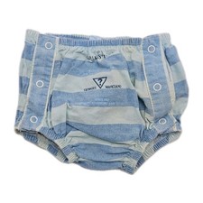 Vintage 1990s Baby GUESS Jean Shorts Blue Stripe Size 6 M