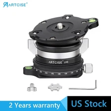 Leveling Base Tripod Head+ Panoramic Pan Base Kit CNC Lever Stand 44 Lbs/20 Kg