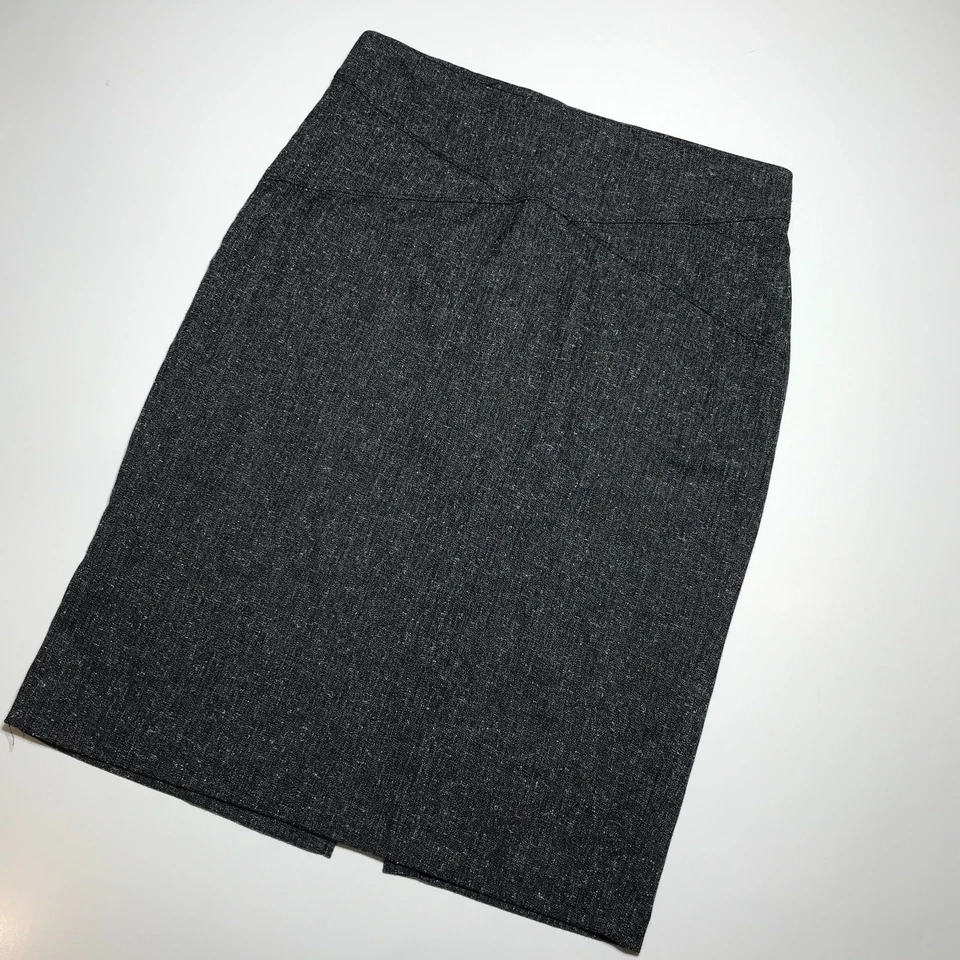 7th Avenue Suiting Collection NYC Pencil Skirt 12 Stretch Gray w/ White Flecks - Image 2 of 4