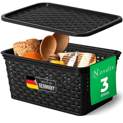 Novaliv Aufbewahrungsbox 3x Aufbewahrungsbox, 3x Kunststoffdeckel