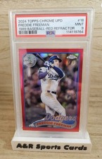Freddie Freeman - 2024 Topps Chrome Update -89 Topps SSP Red Refractor 4/5-PSA 9