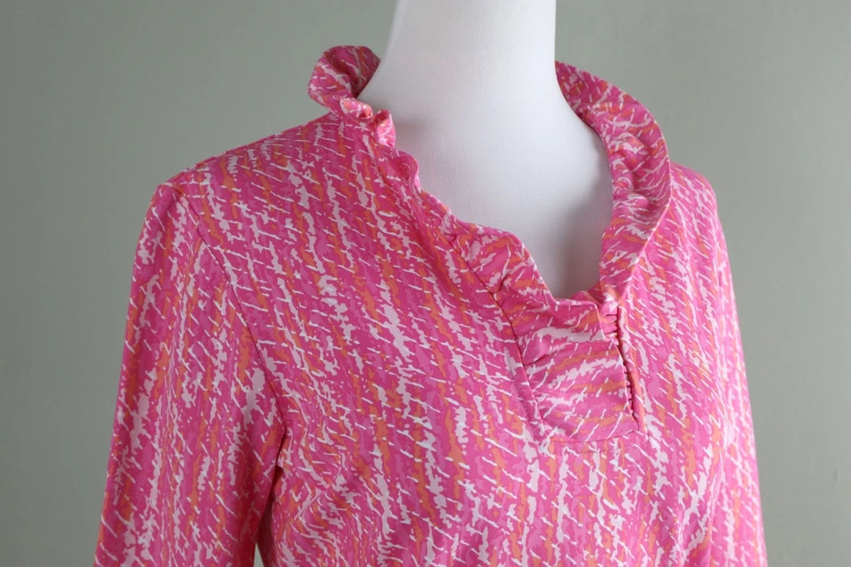 Blusa J. MCLAUGHLIN US$ 168 elástica lisa gola com babado estampa Houndstooth tamanho XS - Imagem 3 de 4