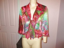 Alberto Makali Silk Jacket Blazer 6 Sequin Baroque Luxury Dark Floral Artsy Boho