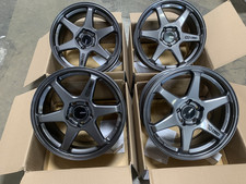 17x8 +40  |  Enkei  T6R   5x114.3  Gloss Gunmetal  Wheels  (Used Set)