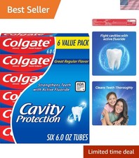 Fresh Mint Cavity Protection Toothpaste, 6 oz Tubes - 6 Pack for Daily Use