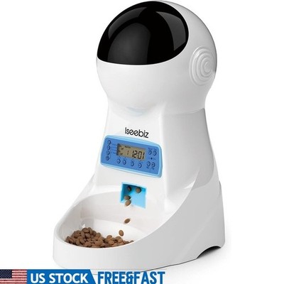 Automatic Pet Feeder W/ Timer Voice Recording Portion Control Cats Dogs New