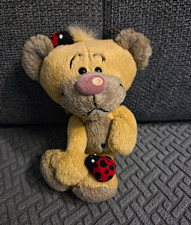 Diddl Pimboli Pl&uuml;schb&auml;r Stofftier B&auml;r beige/grau mit Marienk&auml;fer