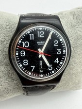 Men's SWATCH AG2003 Swiss Black Tone Quartz Day Date Watch New Battery
