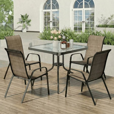 5 Piece Patio Dining Set Outdoor Table and Chairs Set of 4 for Garden Backyard