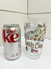 CUTE Fish Kiss North Carolina 16 oz. Glass Tumbler Made in the USA Duke UNC WCU