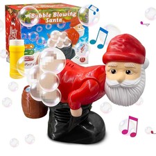 Christmas Santa Claus Farting Bubble Machine Toy Music Light Xmas Gift Kids