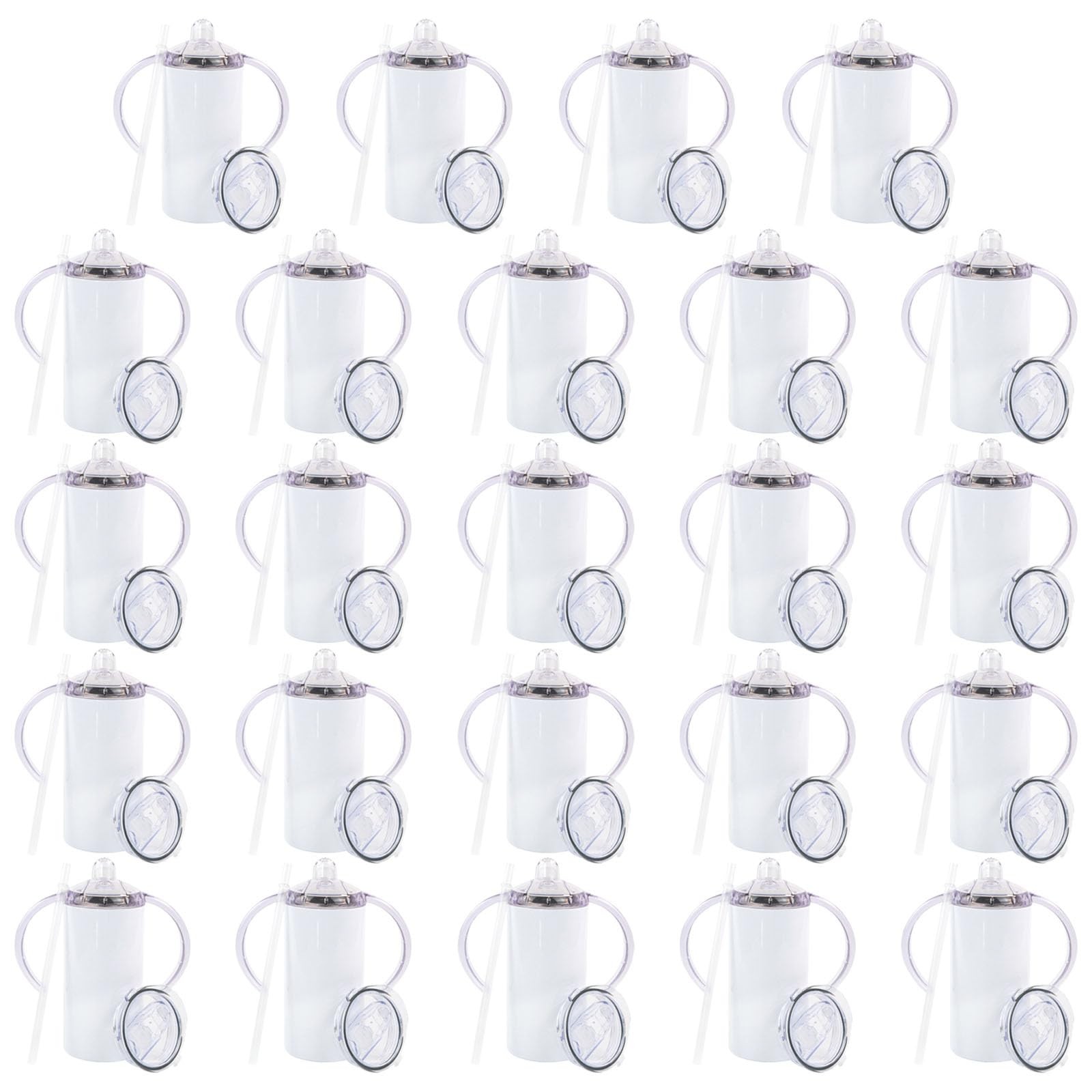 New Best 24 Pack Sublimation Blanks Sippy Cup Baby Bottle wi