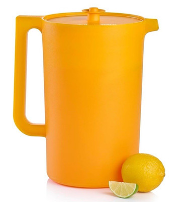 Tupperware Classic 1 Gallon Pitcher Sheer Orange Color with Push-Button Lid New