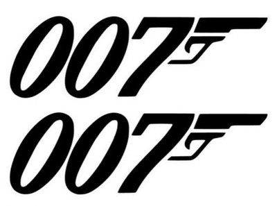 2x Autoaufkleber JAMES BOND, 18x6cm , Lustig, Filme, 007, Sticker