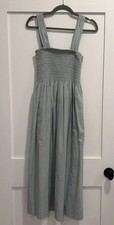 Mirth Caftans Smocked Square Neckline Long Dress XS Retail $330