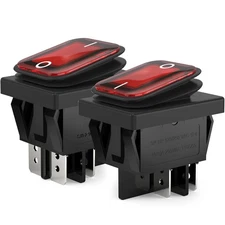 2Pcs AC 16A 250V/125V 2 Position ON/Off Waterproof Boat Rocker Switch with Re...