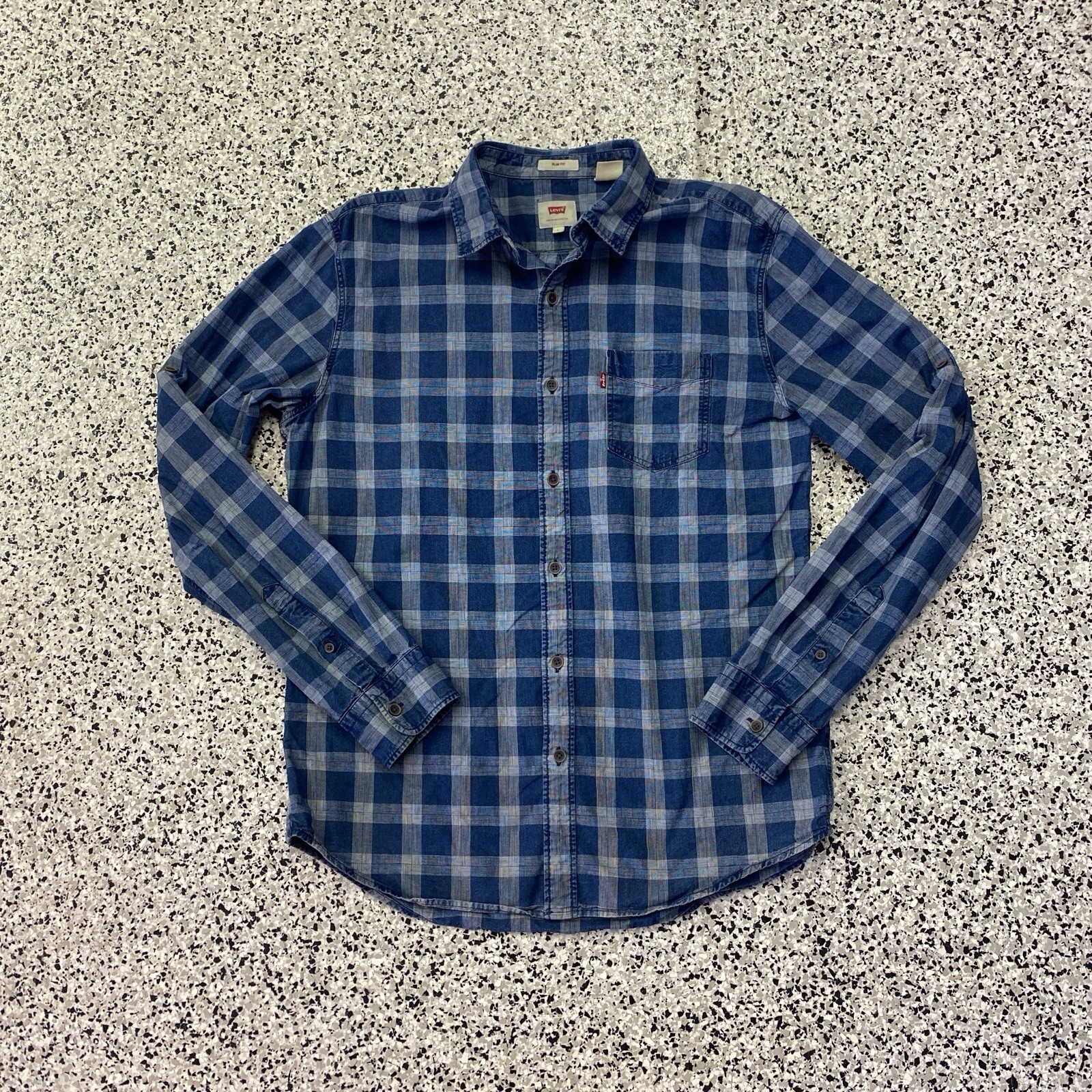 Levi's Slim Fit Western Patchwork Print Denim Shi… - image 1