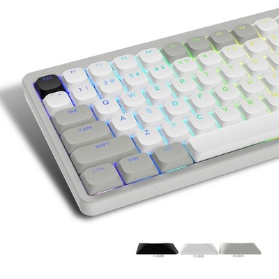 Grey White Shine Through PBT Low Profile Keycaps For MX Switches Keyboard