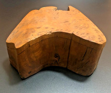 Jarrah Burl Australia?Shaped Wooden Box ? Hand?Carved Sculptural Burlwood