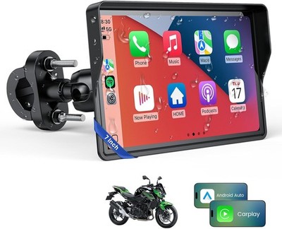 7'' Wireless Motorcycle Carplay GPS Navigation System Apple Carplay Android Auto